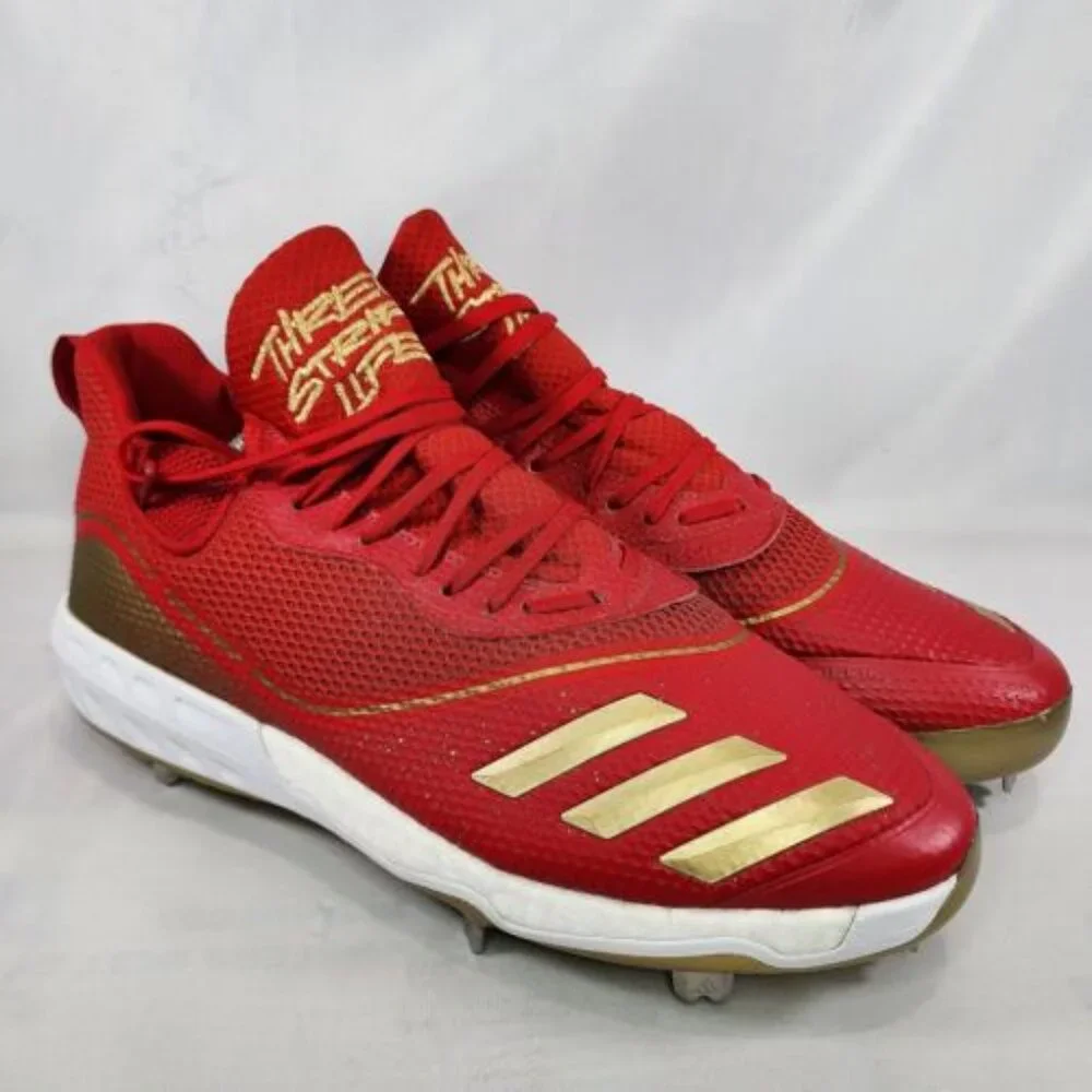 Adidas Icon V Cleats Metal Red Gold Flash G28235 Clean‎ Rare Retro Men's Size 13